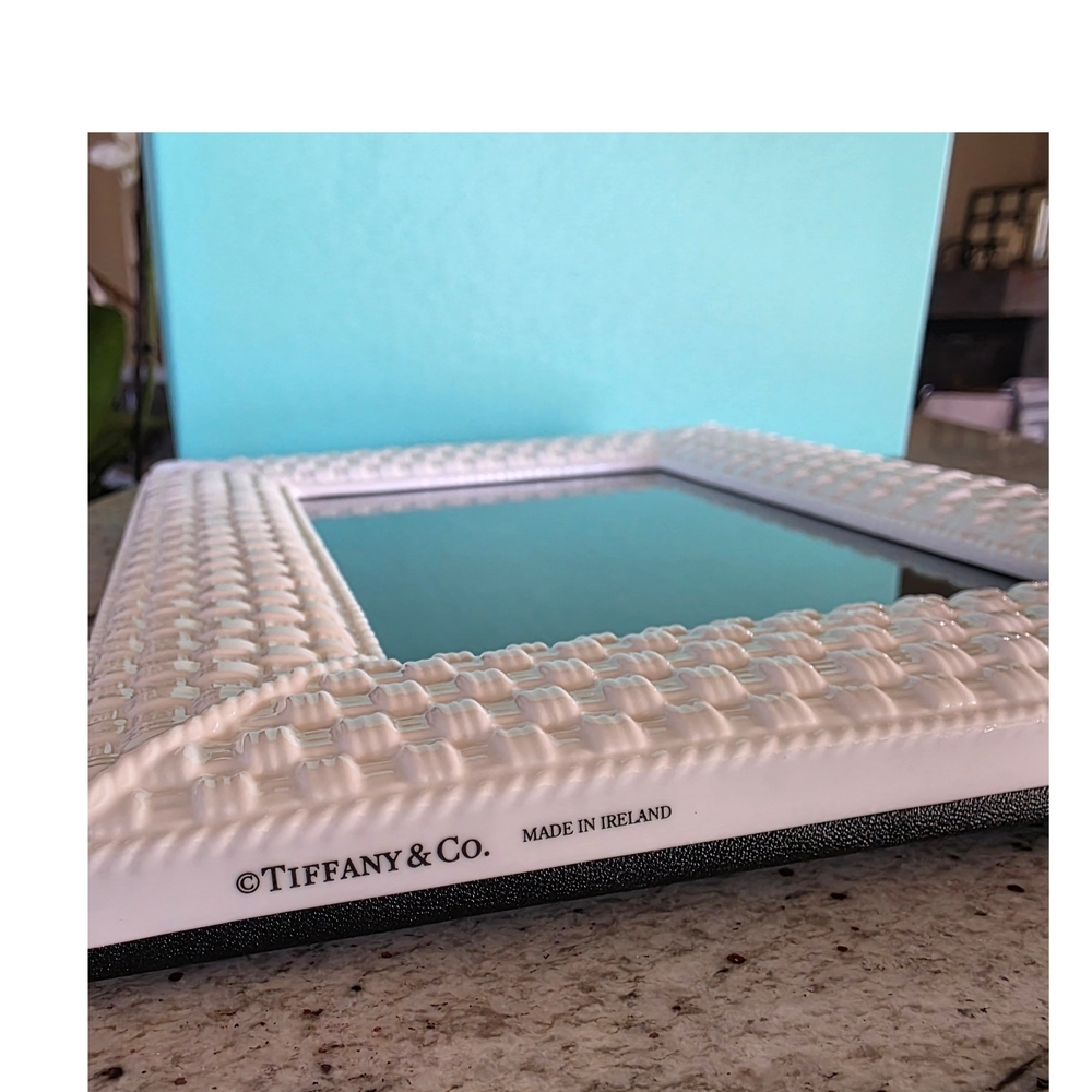 Tiffany & Co. Frame Weave Pattern White Bone China - Picture 3 of 8